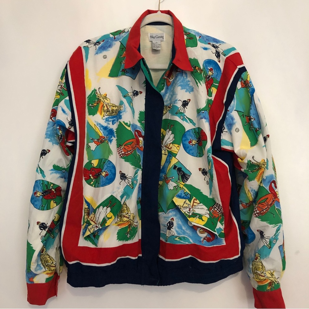 VINTAGE Oleg Cassini novelty golfer jacket, women size L